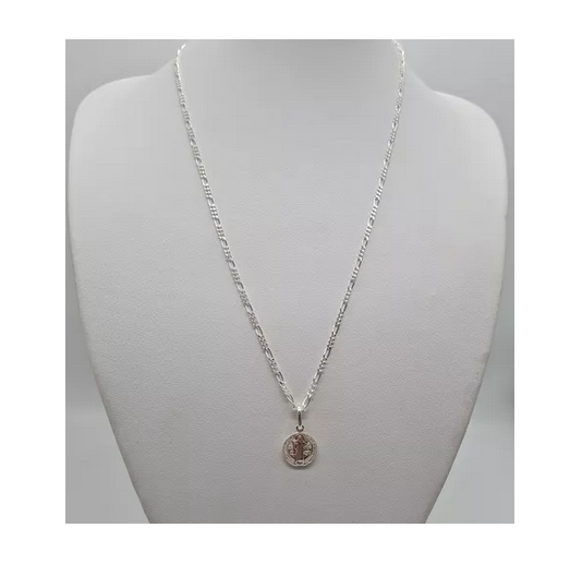 Medalla Chica San Benito + Cadena Cartier Plata Italiana 925-3