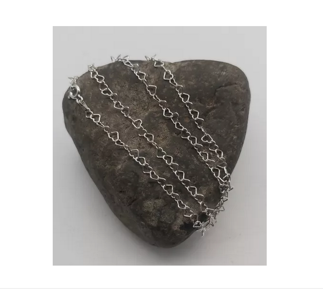 Cadena Mujer Corazones Plata Italiana 925 - 50 Cm-1