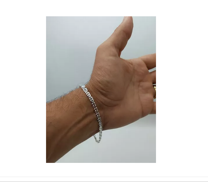 Pulsera Hombre Ojo De Tigre Plata Italiana 925-1