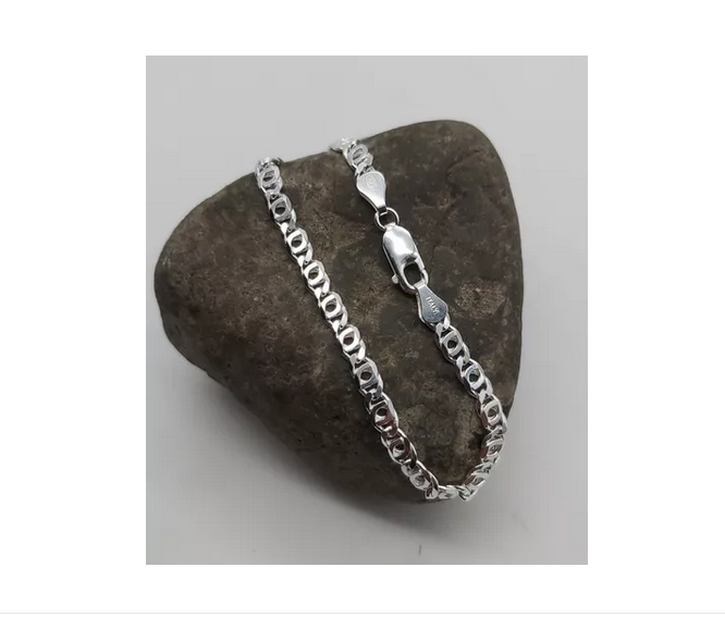 Pulsera Hombre Ojo De Tigre Plata Italiana 925-2