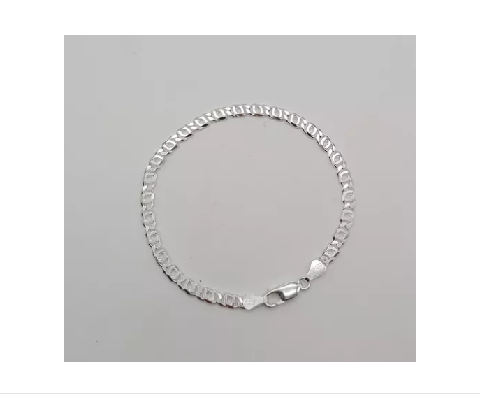 Pulsera Hombre Ojo De Tigre Plata Italiana 925-3