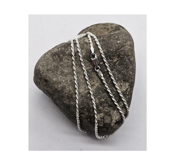 Cadena Hombre Turbillon Corta 50 Cm Plata 925-3