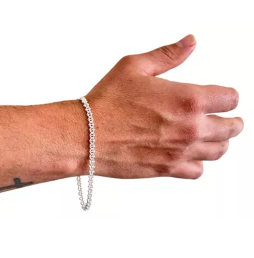 Pulsera Hombre Panzer Plata Italiana 925-3