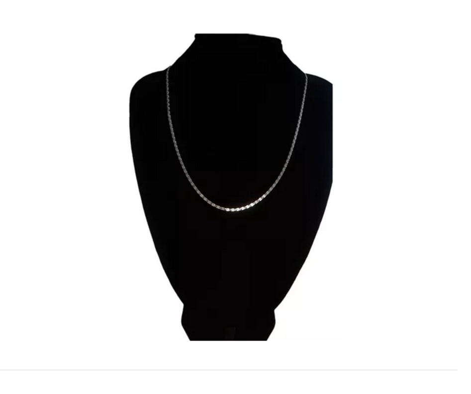 Cadena Caracol Corta Plata 925 Delgada Hombre-0