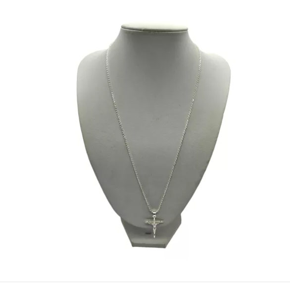 Colgante Cruz Con Cadena Hombre Plata 925 - Turbillon-0