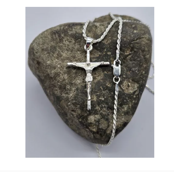 Colgante Cruz Con Cadena Hombre Plata 925 - Turbillon-1
