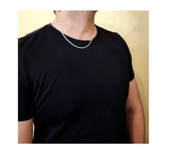 Collar Turbillon Delgado Plata Italiana 925 - Cadena Unisex-1