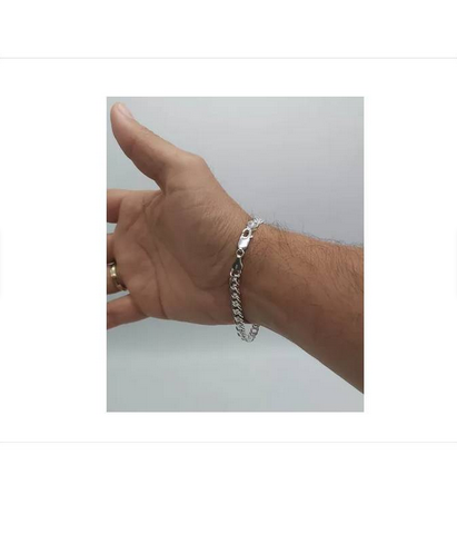 Pulsera Plata Doble Grumet Hombre Italy 925-2