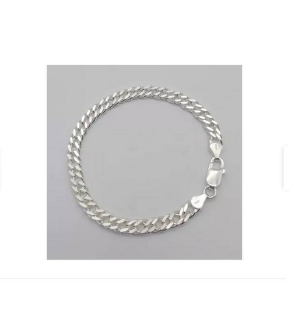 Pulsera Plata Doble Grumet Hombre Italy 925-1