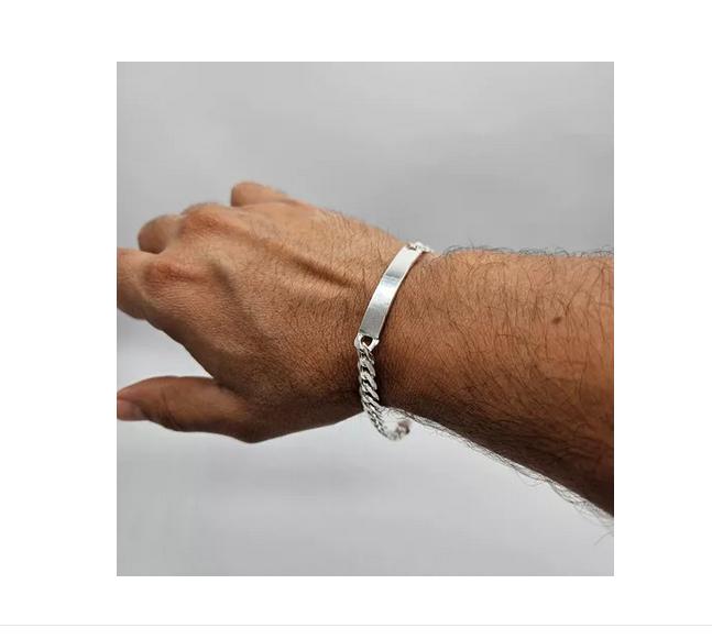 Pulsera Piocha Hombre Grumet Plata Italiana 925 -1