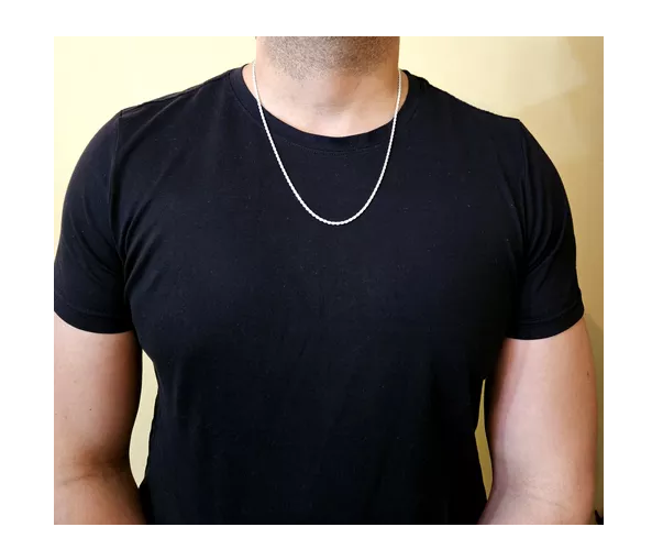 Cadena Turbillon Plata 60 Cm Hombre Italiana 925-1