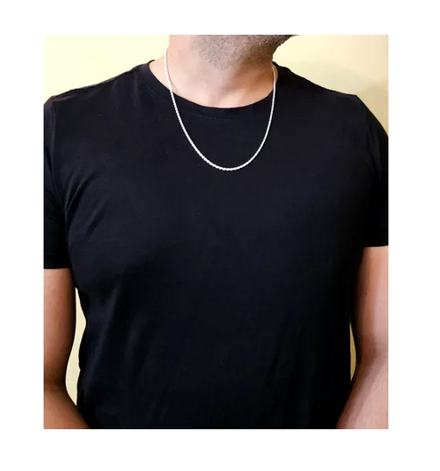 Cadena Turbillon Plata 60 Cm Hombre Italiana 925-2