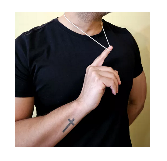 Cadena Turbillon Plata 60 Cm Hombre Italiana 925-3