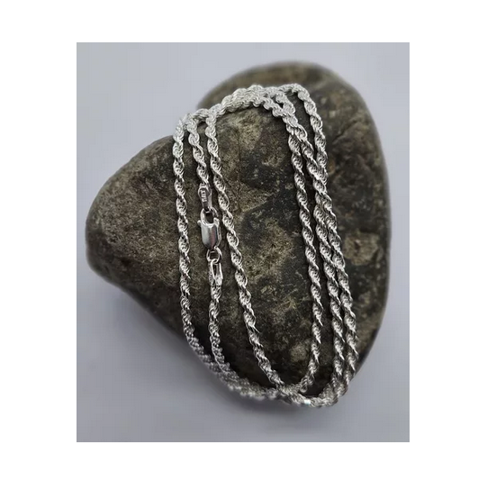 Cadena Turbillon Plata 60 Cm Hombre Italiana 925-4