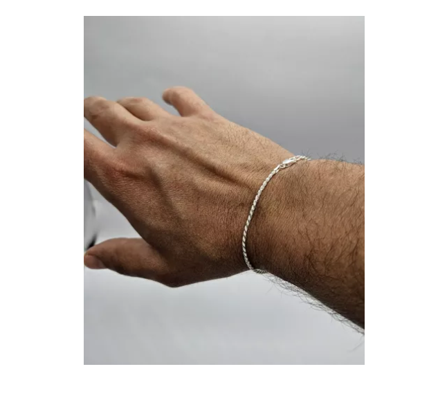 Pulsera Plata Turbillon Hombre Italiana 925-1