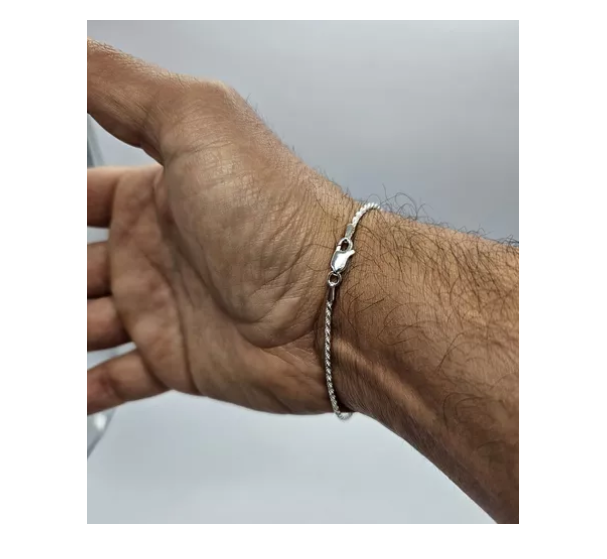 Pulsera Plata Turbillon Hombre Italiana 925-2