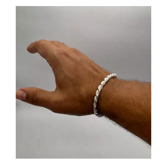 Pulsera Hombre Turbillon Plata Italiana 925 - 20.5 CM-1