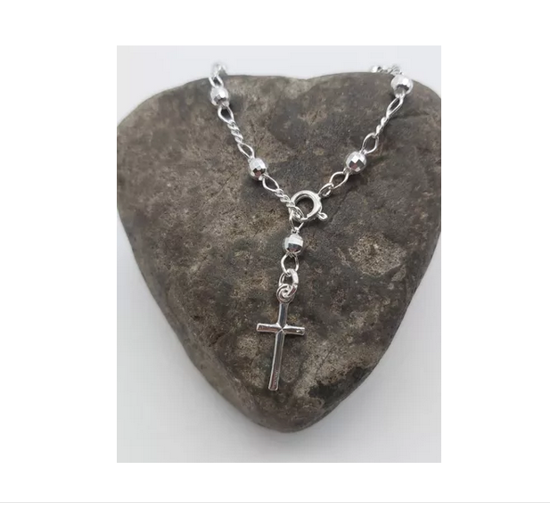 Pulsera Rosario Mujer Plata Italiana 925-6