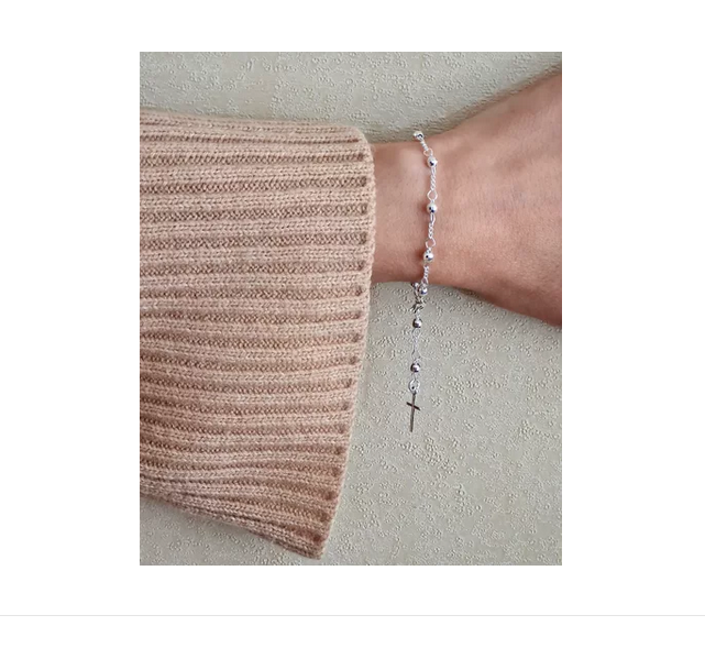 Pulsera Rosario Mujer Plata Italiana 925-7