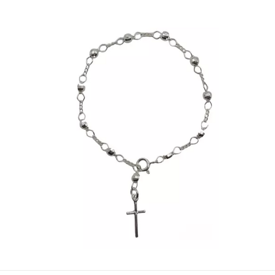 Pulsera Rosario Mujer Plata Italiana 925-0