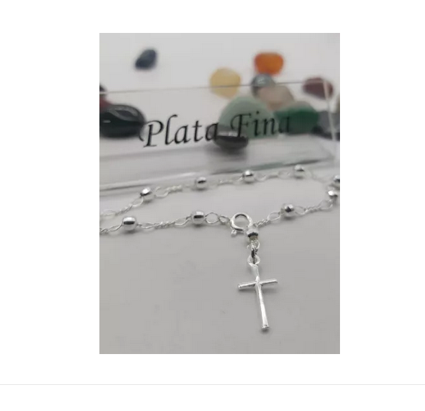 Pulsera Rosario Mujer Plata Italiana 925-5
