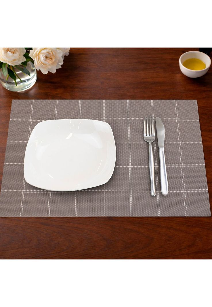 Pack 4 Individuales de mesa Nautica Home 45x30cm cafe a cuadros
