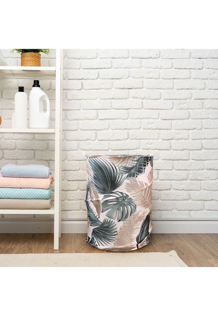 Cesto para ropa plegable Nautica Home 42x55cm hojas tropicales Verde M