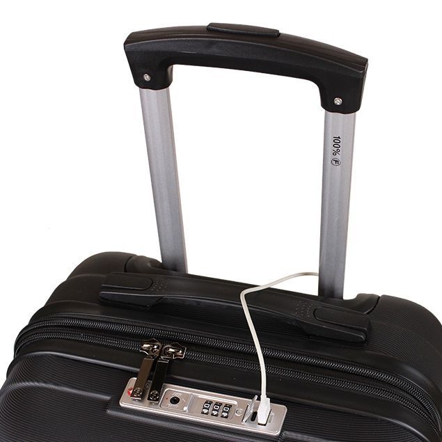 Maleta cabina S (10 Kg) Flip Negro con USB -3
