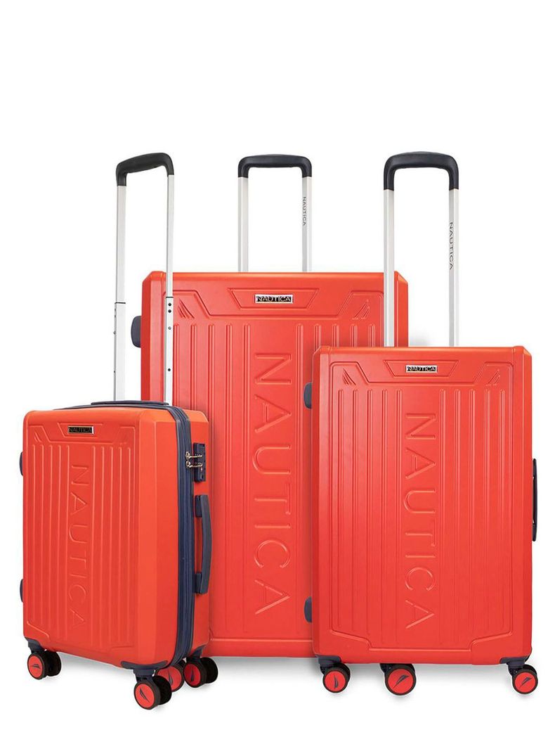 Set 3 Maletas Copper Nautica S+M+L Cabina 10k Mediana 20k y Grande 23k naranja Naranjo