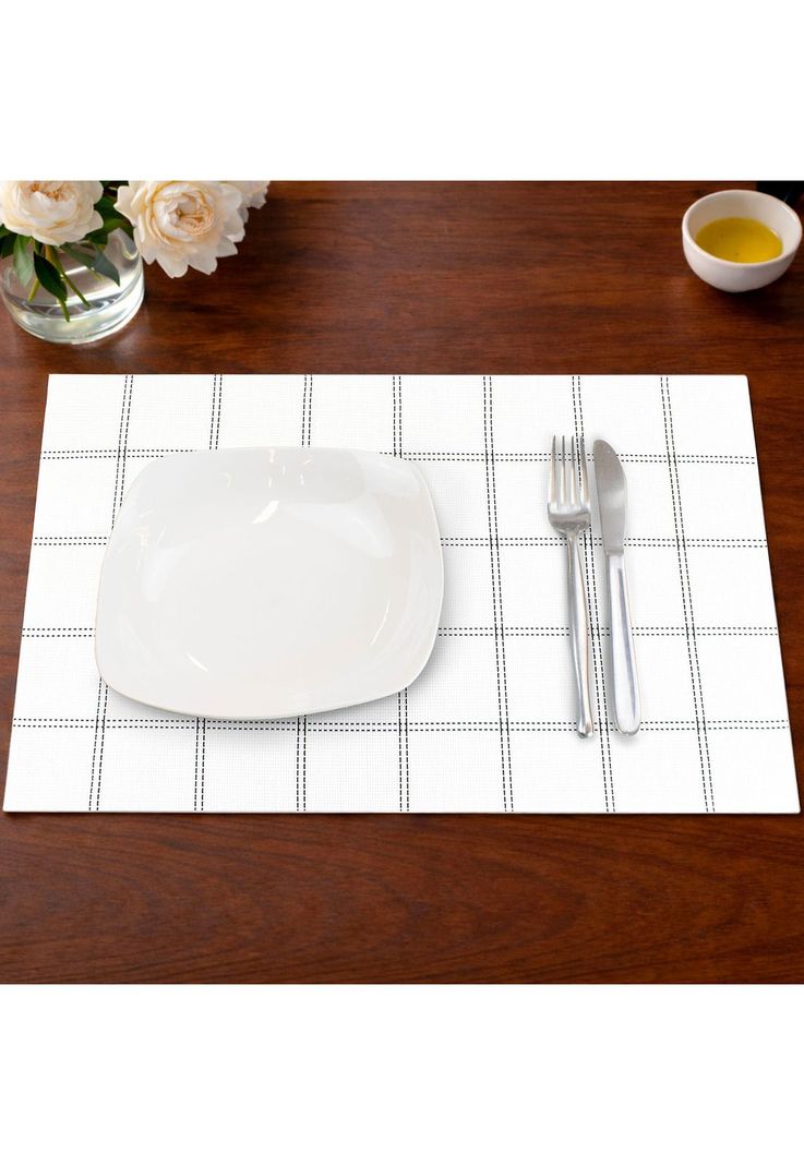 Pack 2 Individuales de mesa Nautica Home 45x30cm blanco a cuadros