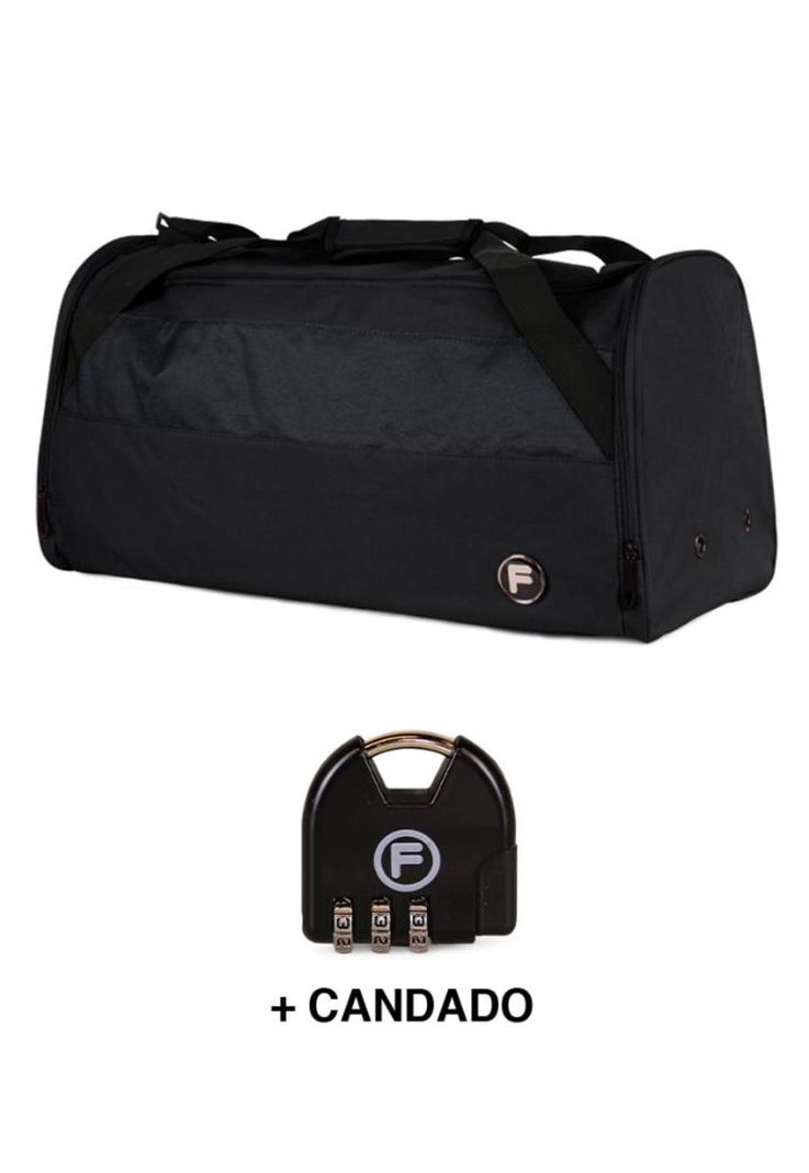 Bolso Eder M 75 lts negro + Candado F-1