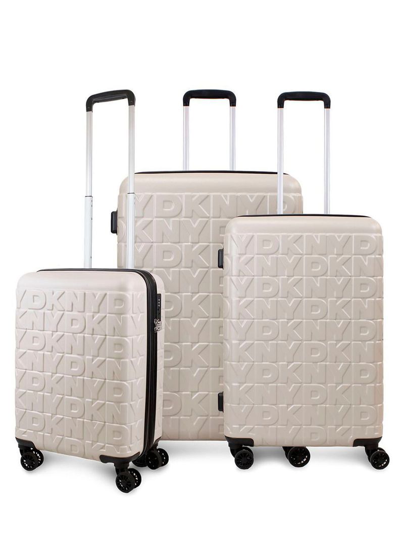 Set 3 Maletas Donna Karan Meghan Cabina Mediana Grande beige L