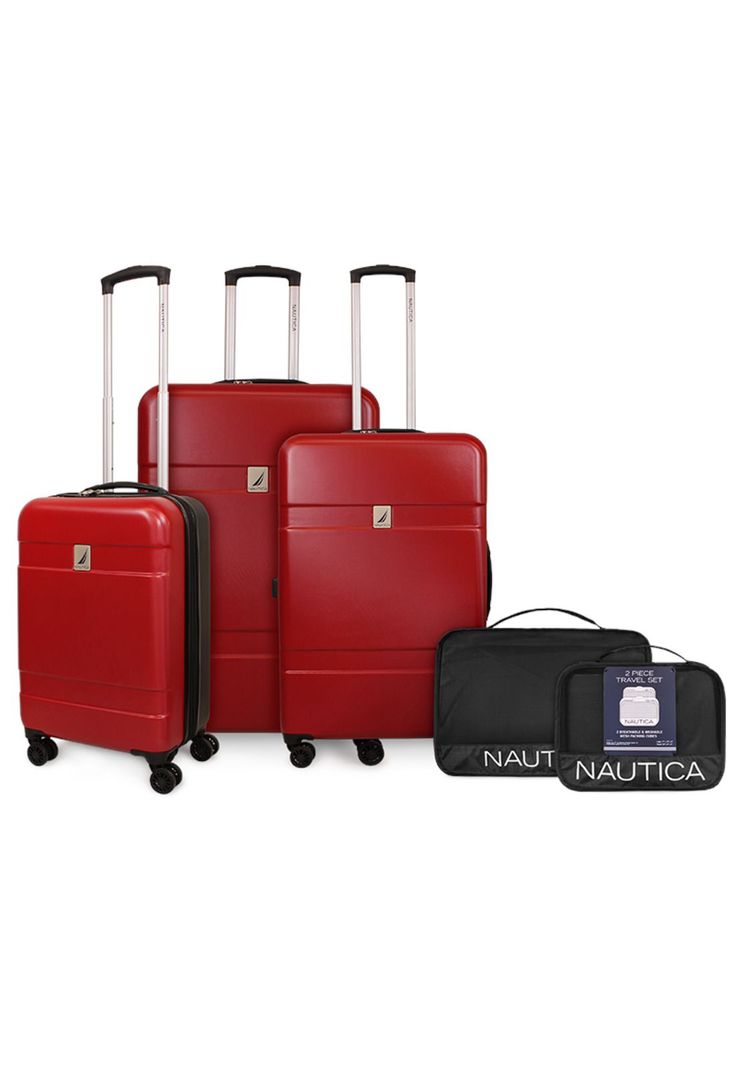 Set 3 Maletas Bora S+M+L roja + Organizador negro Nautica-0