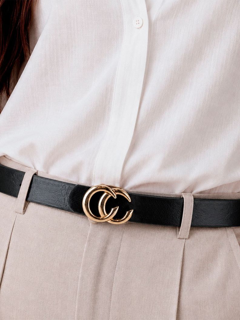 Cinturon de mujer Carven Paris Lina negro