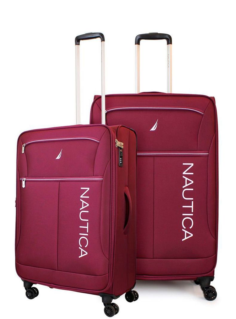 Pack 2 maletas blandas de tela M+L Nautica Valencia 20k y 23k burdeo