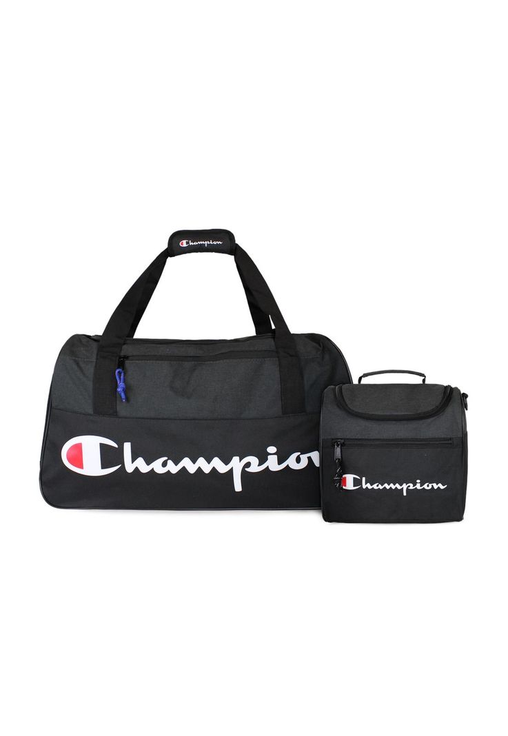 Pack Champion bolso Atlanta 45lts + Lonchera Oxford negra Negro