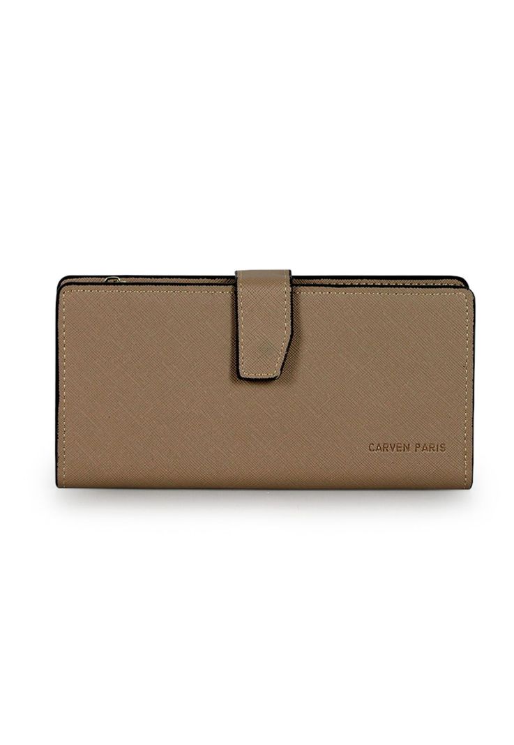 Pack Billetera Vesta taupe + Pañuelo Omani beige Carven-1