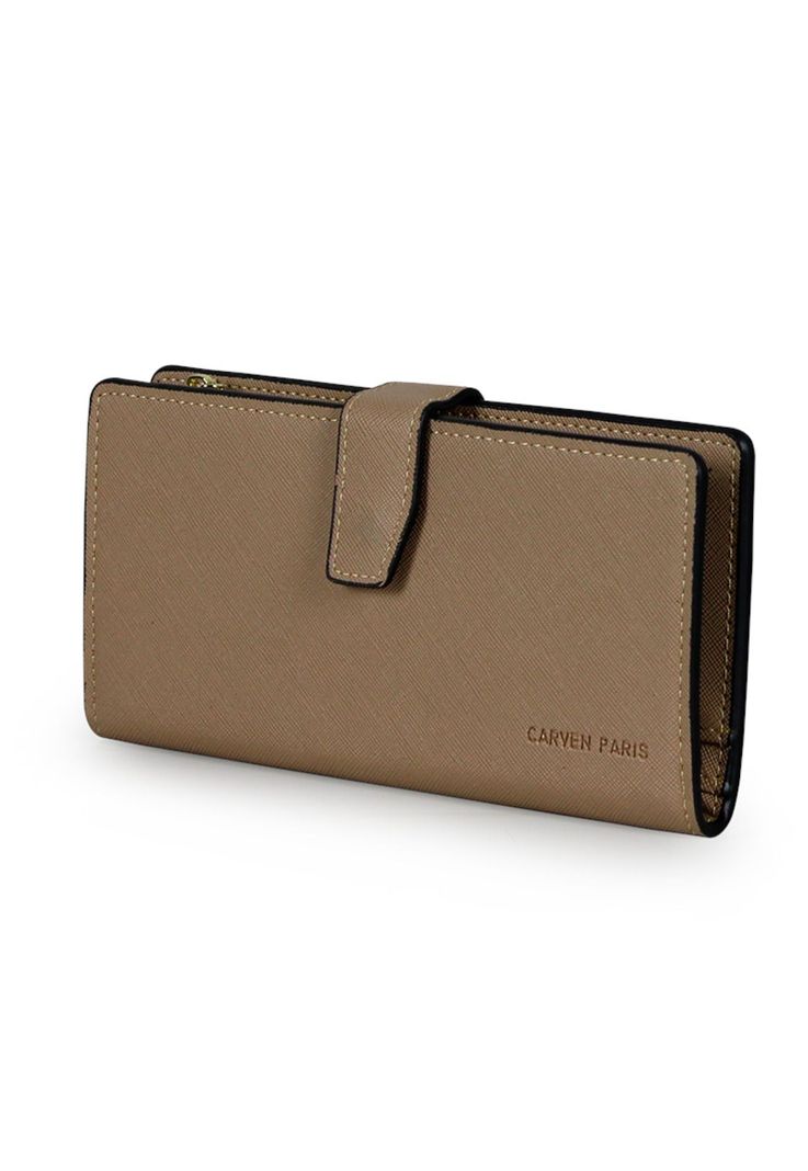 Pack Billetera Vesta taupe + Pañuelo Omani beige Carven-2