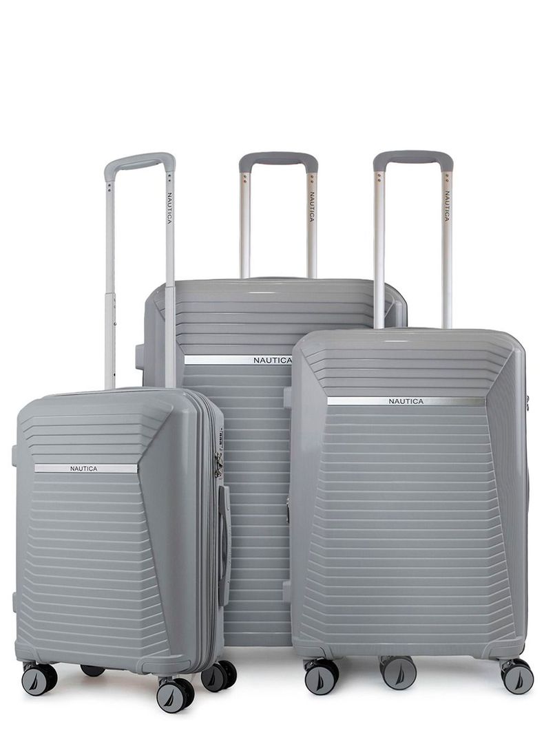 Set 3 Maletas Nautica Niza S+M+L Cabina 10k Mediana 20k y Grande 23k gris