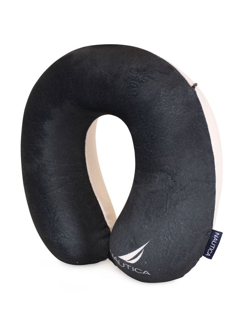 Almohada de viaje Memory Foam Negra-Blanco Nautica-0