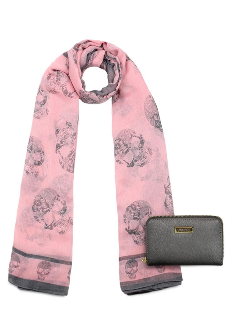 Pack Billetera Trifold gris + Pañuelo Oni pink Kenneth Cole-0