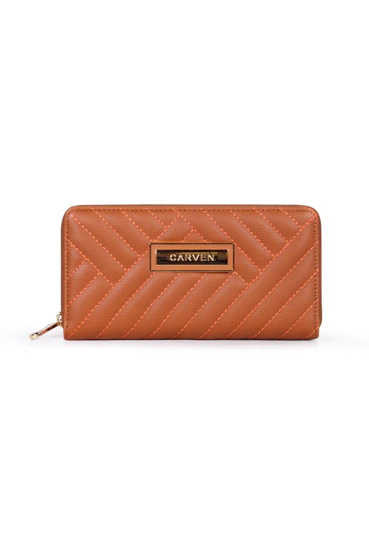 Pack Carven Billetera Ava brown + Pañuelo-1