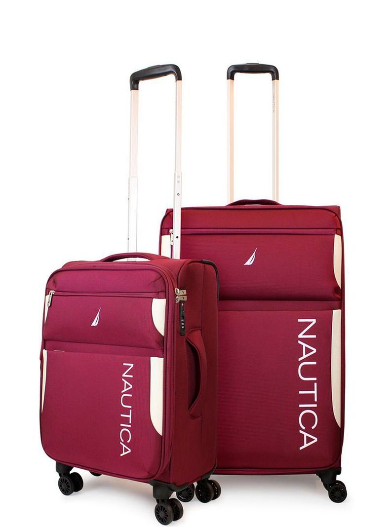 Pack 2 maletas blandas de tela S+M Nautica Marbella 10k y 20k burdeo