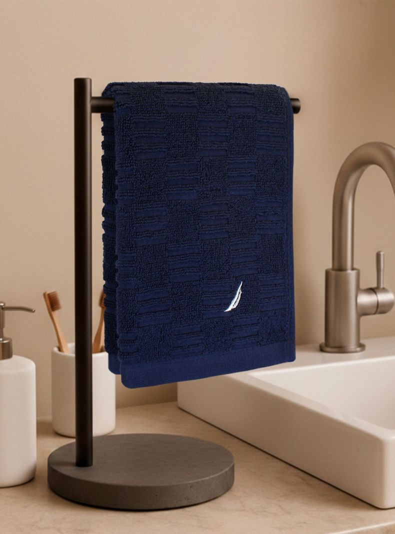 Toalla de cara SAVOY Nautica 100% algodon 30x50cm hipoalergenica azul marino S
