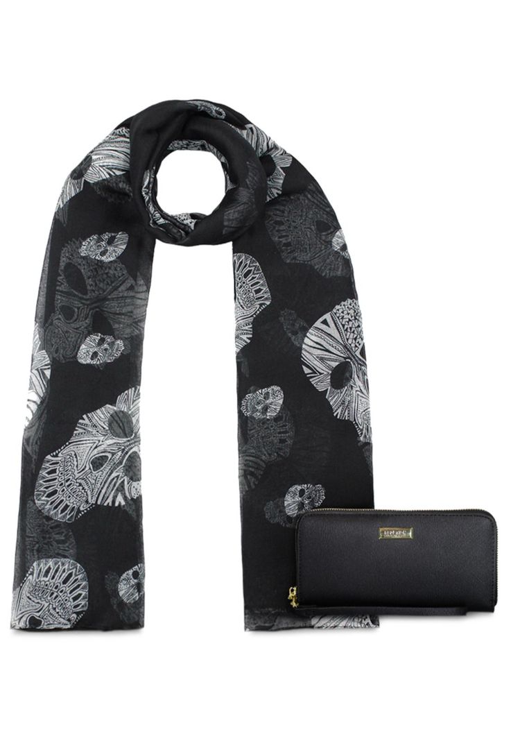Pack Billetera Jaeda negra + Pañuelo Omani negro Kenneth Cole-0