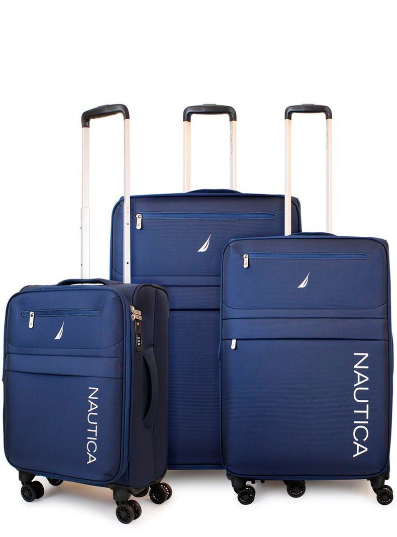 Set de 3 maletas blandas de tela S+M+L Nautica Munich azul