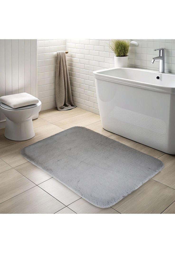Alfombra de bano Nautica Home ultra suave 50x80cm Gris claro L