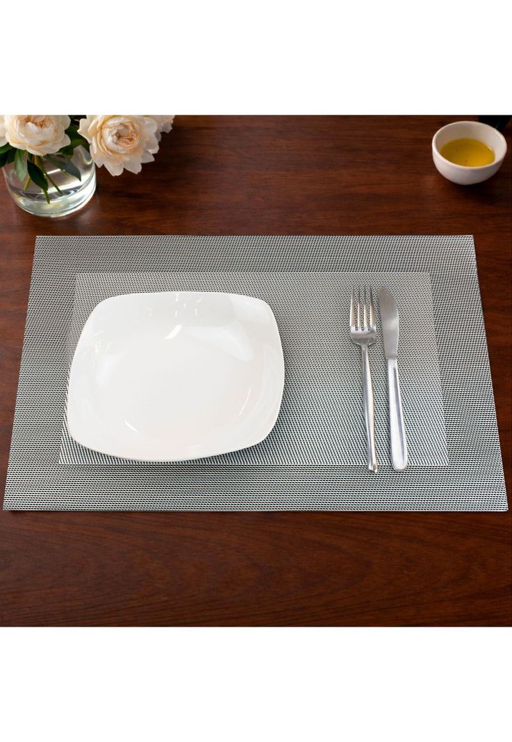 Pack 6 Individuales de mesa Nautica Home 45x30cm plateado Plata