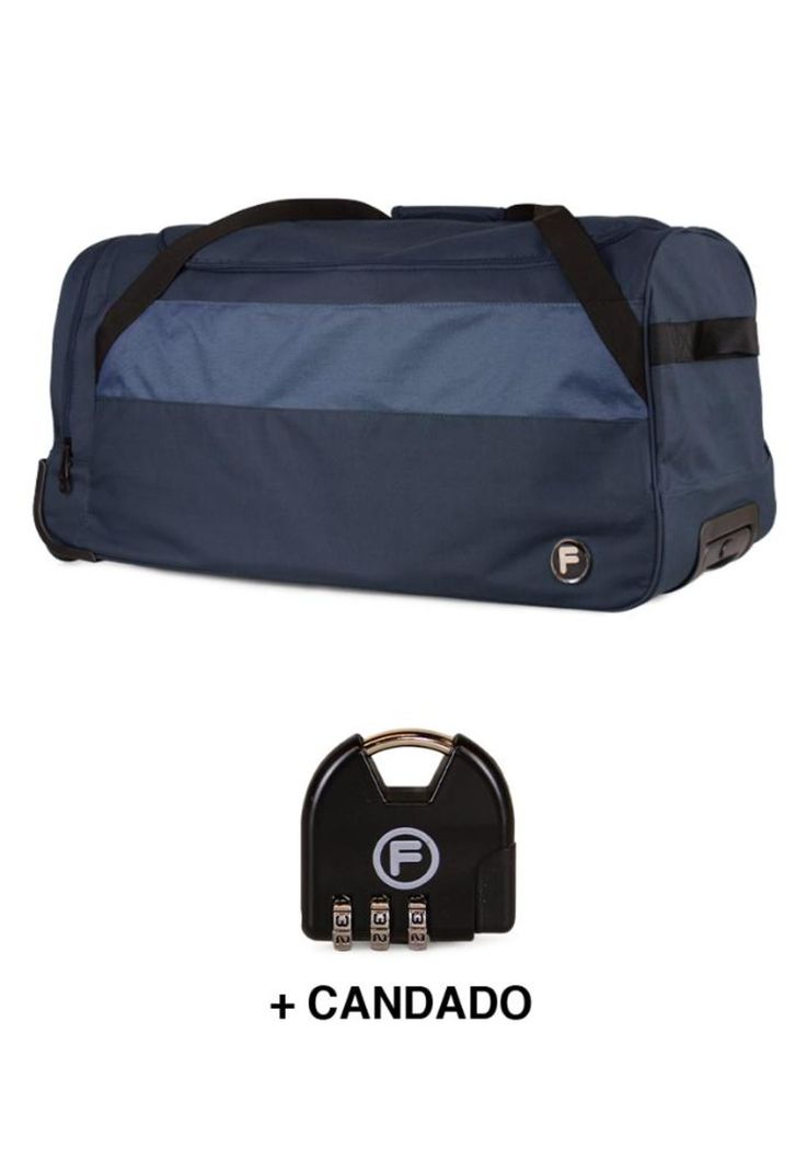Bolso de viaje con ruedas Kross L 131 lts azul + Candado F-1