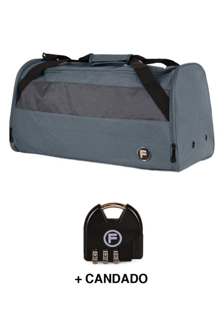 Bolso Eder M 75 lts gris + Candado F-1